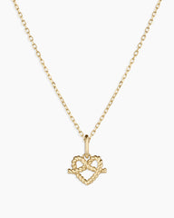 14K Gold Love Knot Charm Necklace