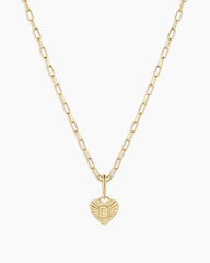 Vintage Heart Alphabet Charm Necklace