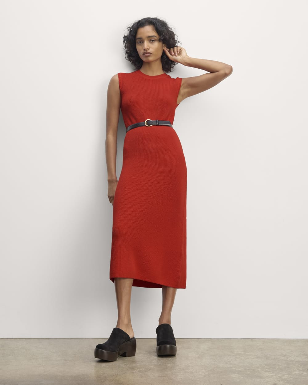 The Midi Dress In Everyday Cotton | Poppy Red