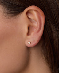 Lab Grown Diamond Heart Single Flat Back Stud
