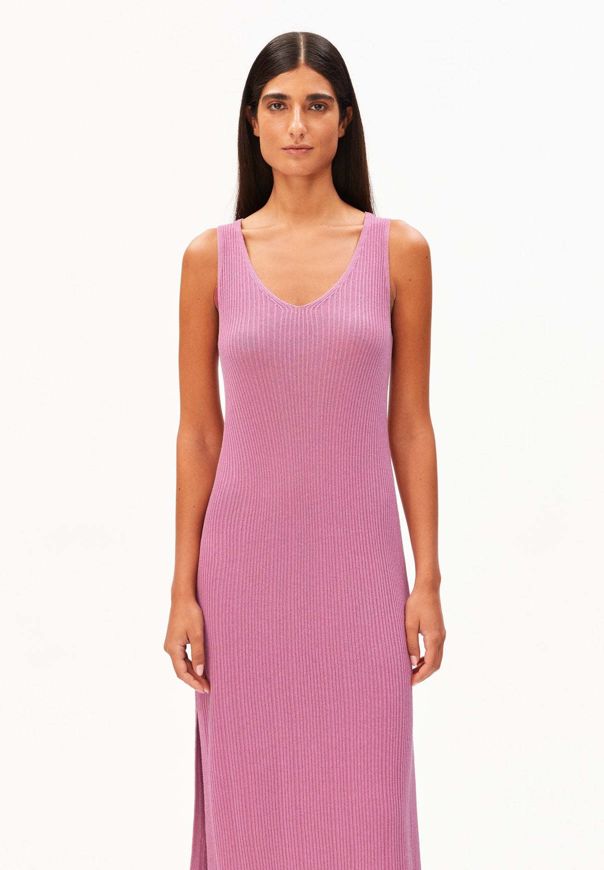 Leinen-Mix Strickkleid | Washed Berry