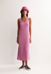 Leinen-Mix Strickkleid | Washed Berry