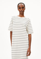 Xelinaa Fein Gestreiftes Midi-Kleid | Undyed-Black