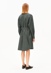 Barrel Poplin Kleid | Space Steel