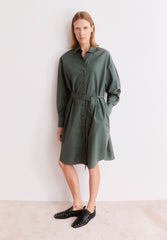 Barrel Poplin Kleid | Space Steel
