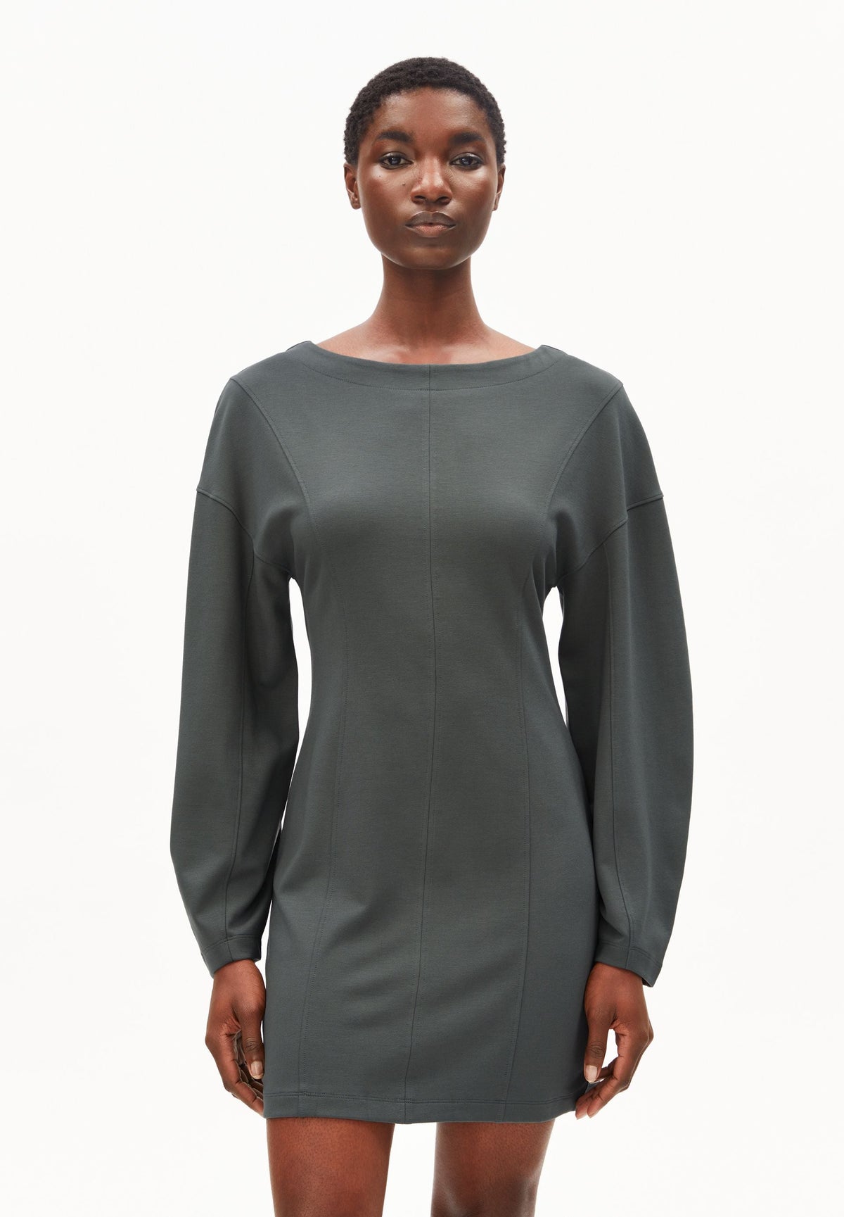 Barrel Mini-Jerseykleid | Space Steel