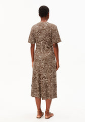 Zebra Muster Jersey-Midi-Kleid | Sandstone