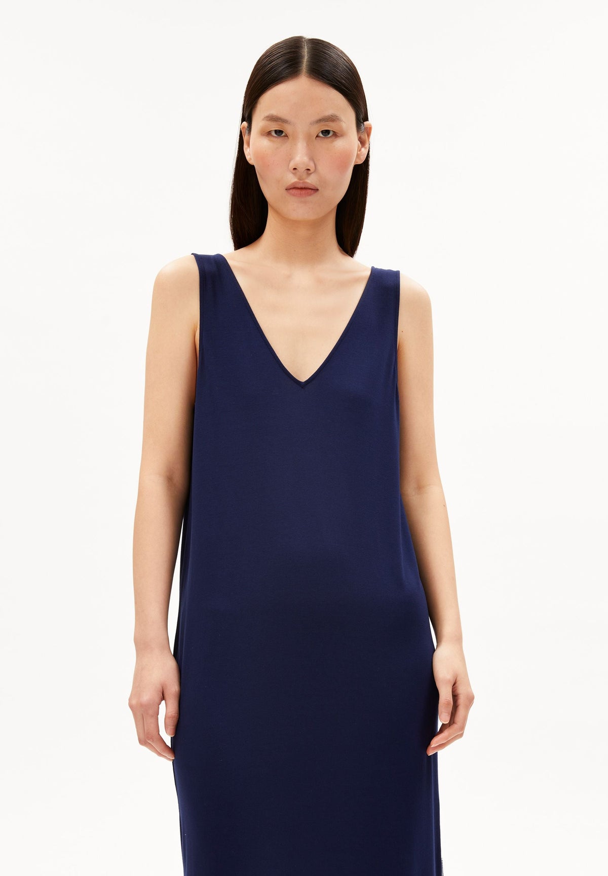 Ärmelloses Jersey-Midi-Kleid | Tinted Navy