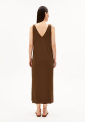 Ärmelloses Jersey-Midi-Kleid | Dried Palm