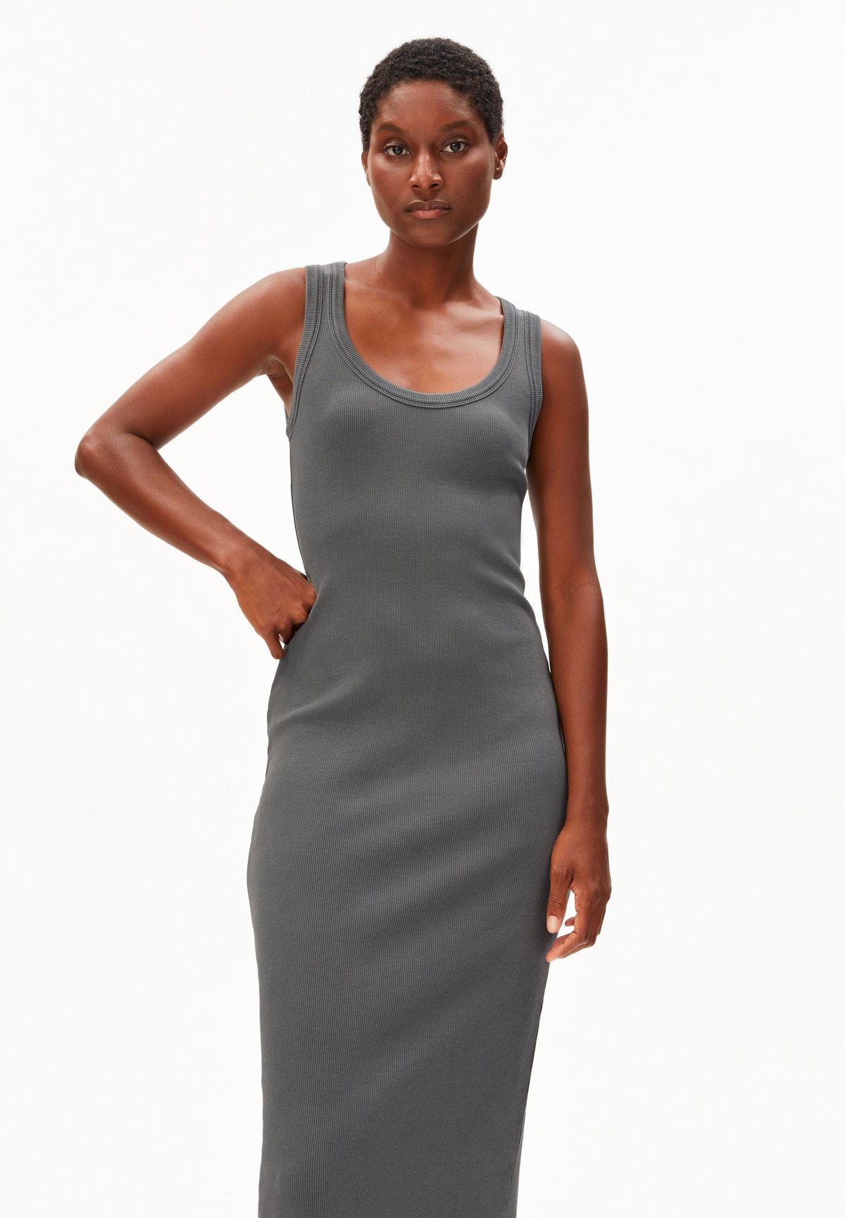 Gmt Dye Bodycon Ripp-Kleid | Space Steel