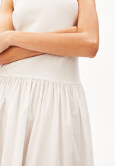 Material-Mix Kleid | White