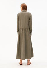 Vichy Seersucker Maxi-Kleid | Foam-Dried Palm