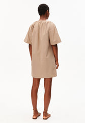 Poplin Ballon-Mini-Kleid | True Camel