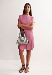 Satin Fledermausärmel Mini-Kleid | Washed Berry