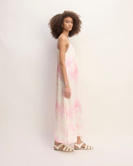 The Everlane X Marques' Almeida Satin Tie-Dye Dress | Pink Tie-Dye