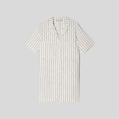 The Linen Workwear Dress | Black / Canvas Tan