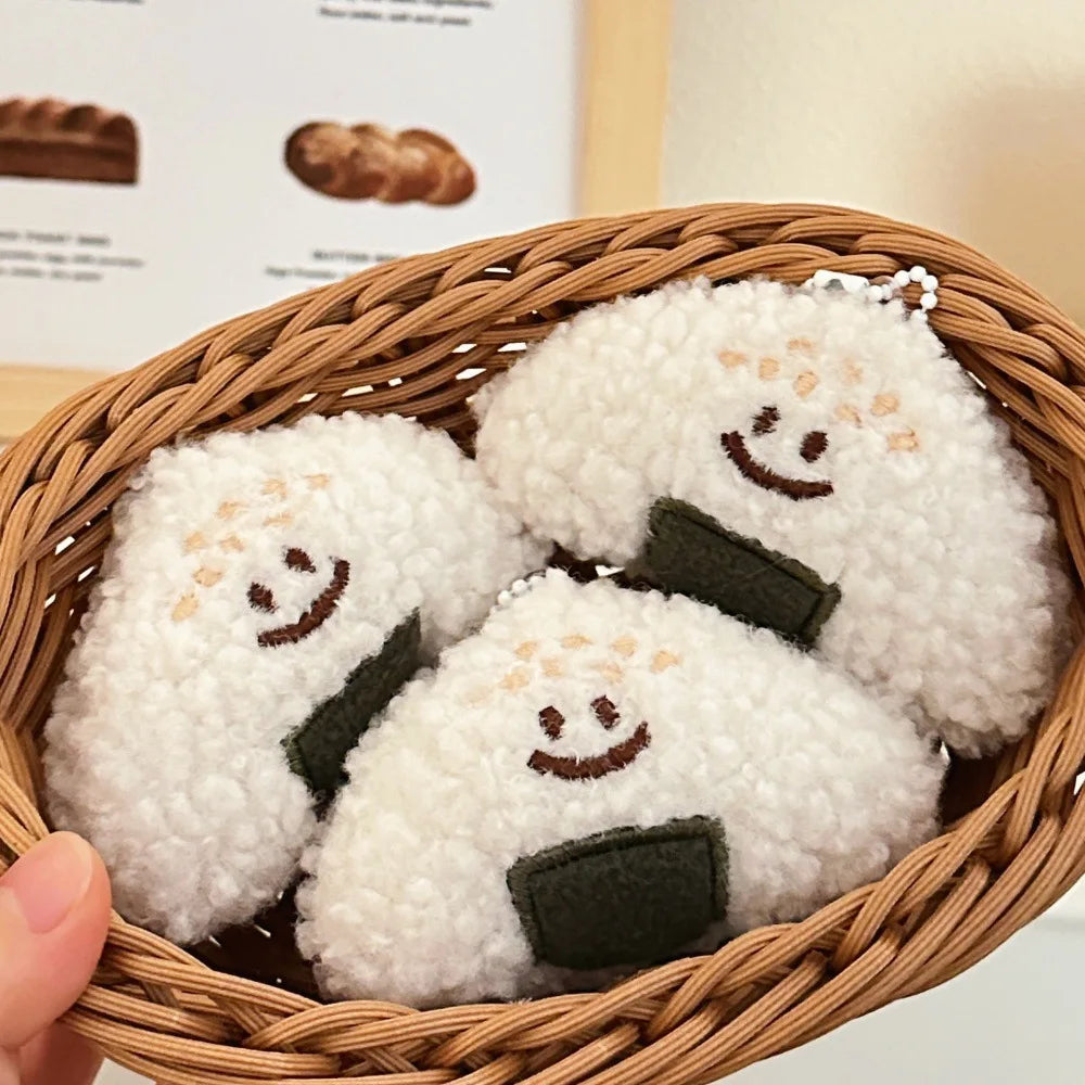 Cute Onigiri Rice Roll Plush Keychain