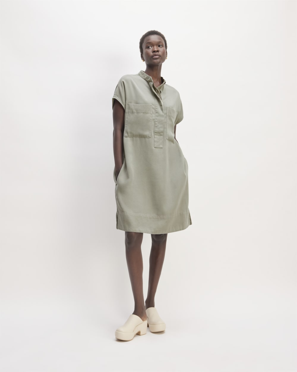 The Tencel™ Easy Workwear Dress | Sage Green