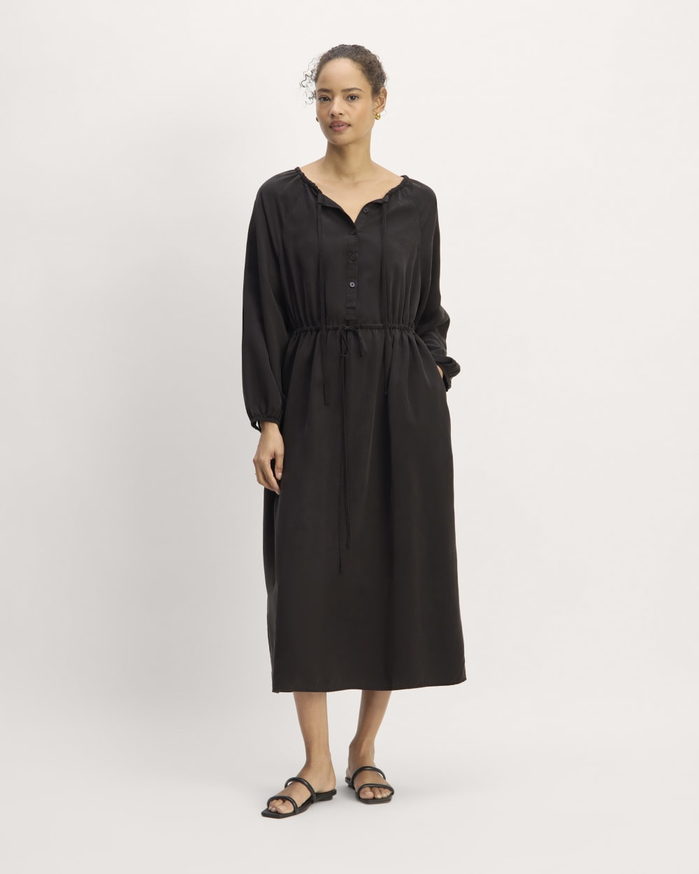 The Tencel™ Gathered Maxi Dress | Black