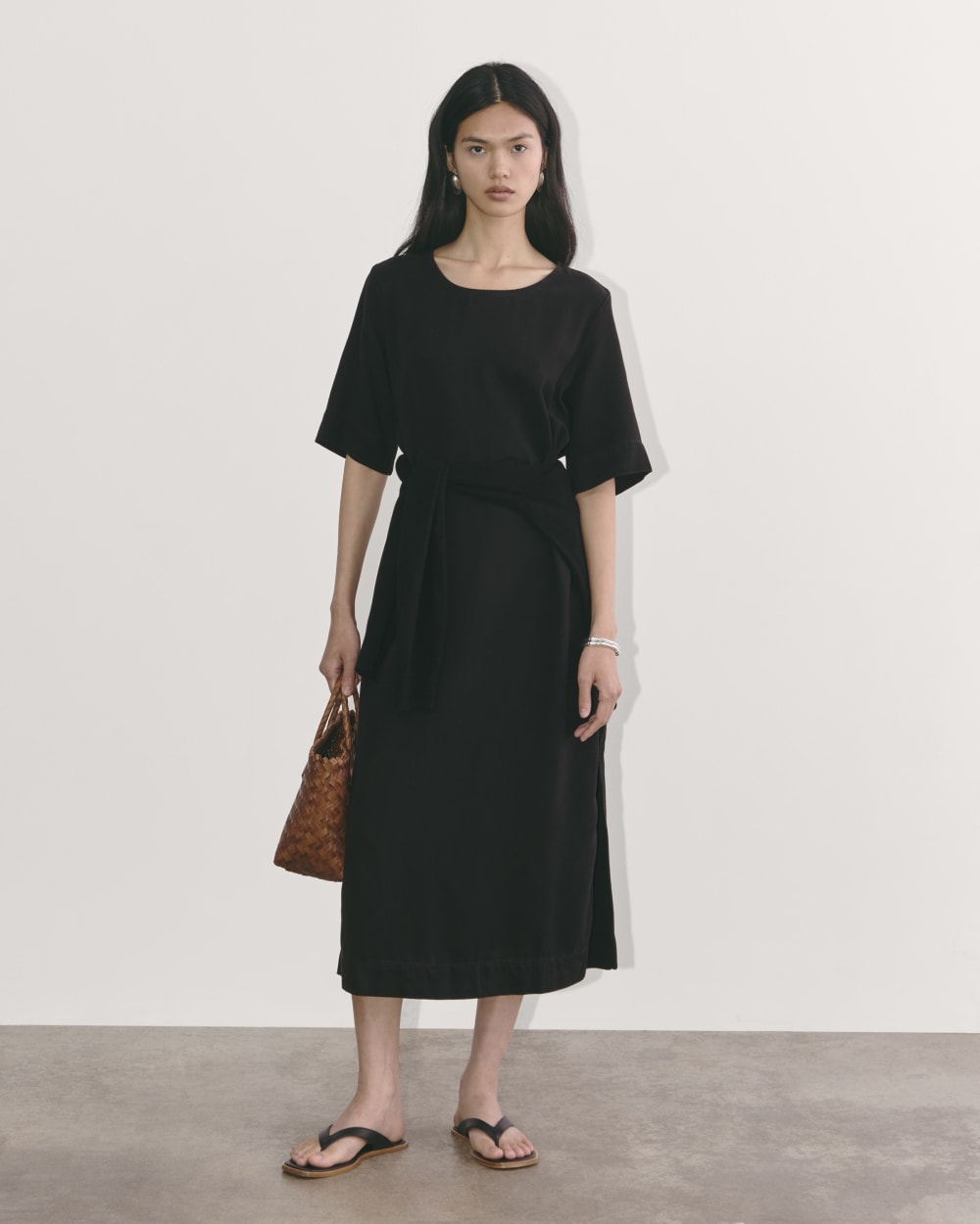 The Relaxed T-Shirt Dress In Buttersoft | Black