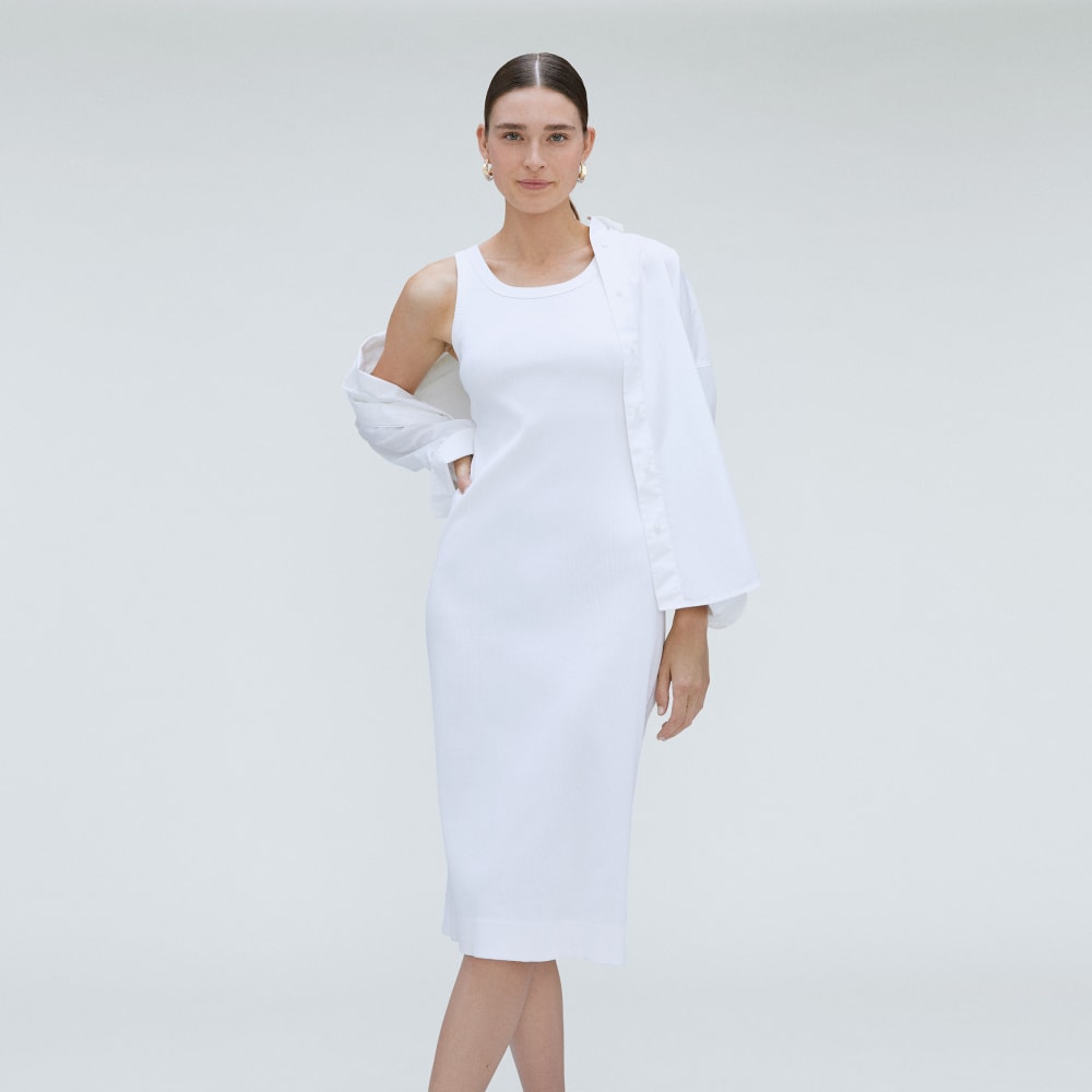The ’90S Rib Dress | White