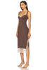 x Intimately FP Party Crasher Midi Slip Dress In Mushroom & Double Espresso