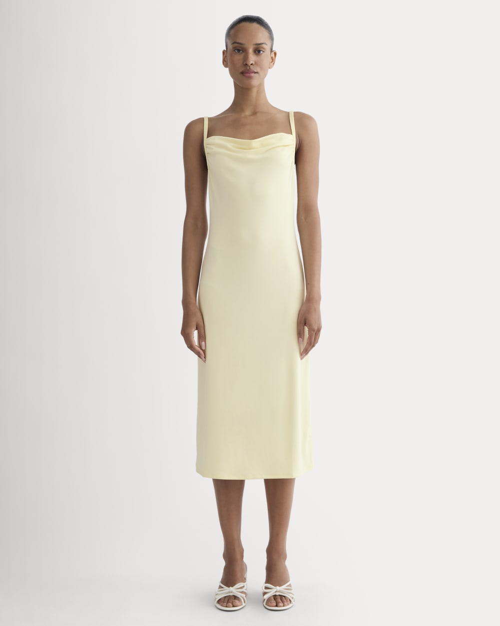 The Tank Midi Dress In Butterknit | Light Yellow