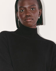 The Turtleneck Sweater Dress In Cashmere | Black