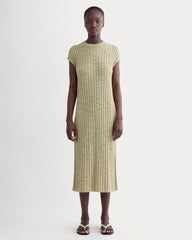 The Column Dress In Cotton Linen | Eucalyptus