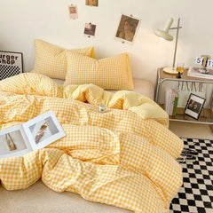 Japanese Style Check Duvet Cover Set