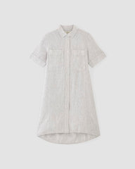 The Daytripper Dress In Linen | White / Black