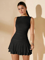 Alora | Elegant Women’s Cocktail Ruffle Mini Dress