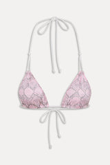 Ari Reversible Shine Bikini Top - Pink Stripe