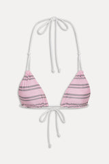 Ari Reversible Shine Bikini Top - Pink Stripe