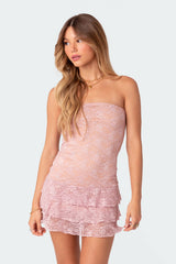 Scarlet Layered Lace Mini Dress