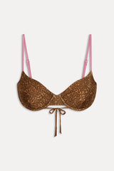 Ireland Underwire Shine Bikini Top - Vintage Cheetah