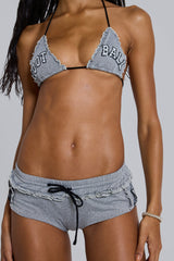 Football Sequin Mini Shorts Bikini Bottoms