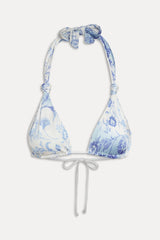 Kealy Halter Shine Bikini Top - Fleur de Bleu