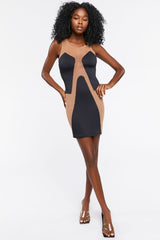 Mesh Panel Mini Dress
