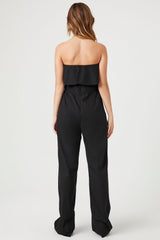 Flounce Wide-Leg Tube Jumpsuit