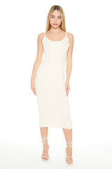 Crochet Rosette Cami Midi Dress
