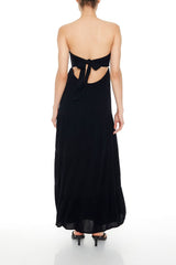 Strapless Tie-Back Maxi Dress