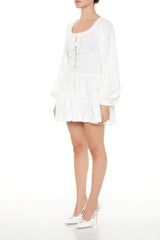 Peasant-Sleeve Mini Dress