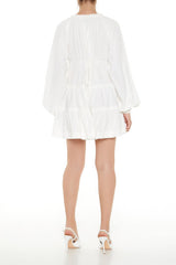 Peasant-Sleeve Mini Dress