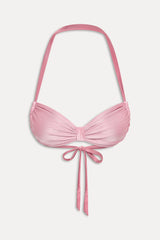 Reece Halter Shine Bikini Top - Sunset Pink