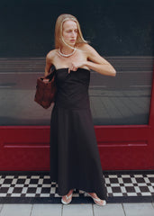 St. Agni Strapless Rouleau Dress - Bark
