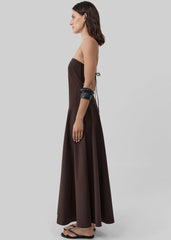St. Agni Strapless Rouleau Dress - Bark