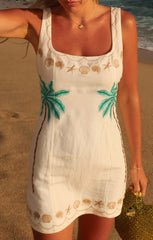 Steph Mini Dress ~ Beachfront Embroidery