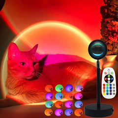 Smart Bluetooth Sunset Projector Lamp – 16-Color LED Rainbow Night Light