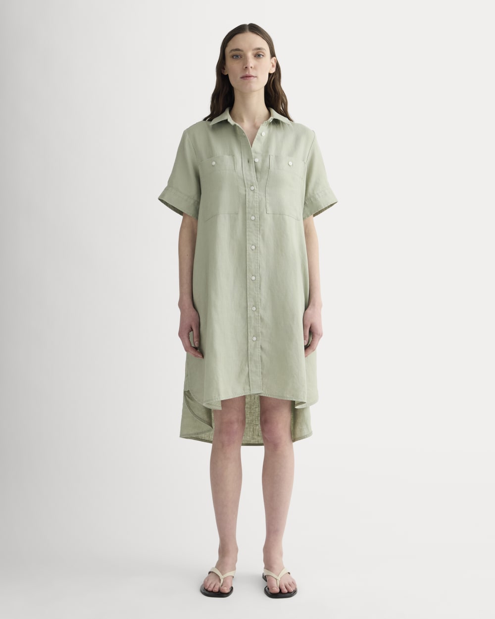 The Daytripper Dress In Linen | Seagrass
